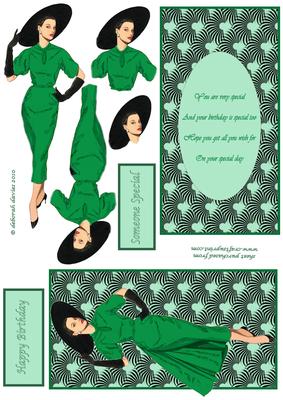 Elegant Lady in Green Topper Set