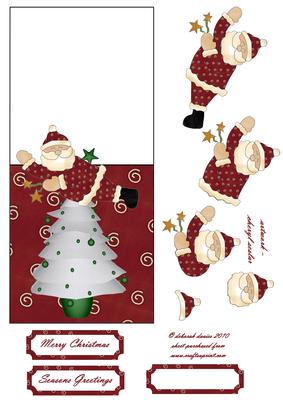 Santa on Top of the Tree Over the Edge