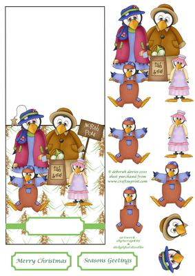 Penguin Family Over the Edge