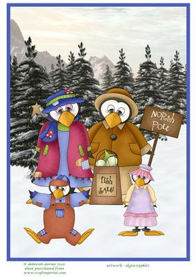 Penguin Family Large Topper