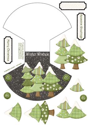 Christmas Triple Tree Rocker Card
