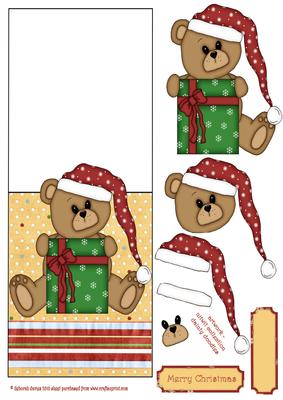 Christmas Teddy Present Over the Edge