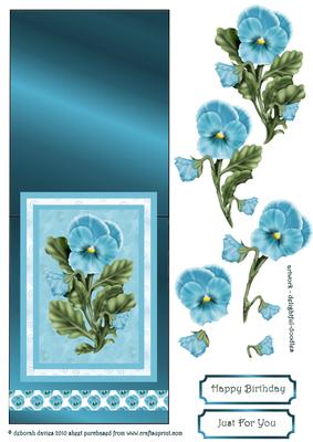 Blue Pansy Over the Edge