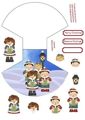 Christmas Carolers Rocker Card
