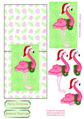 Christmas Flamingo Over the Edge
