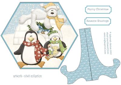 Polar Bear Present Large Plate Card