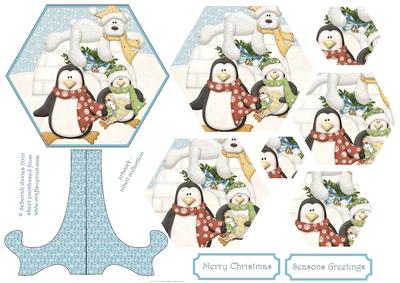 Polar Bear and Friends Pyramage on Plate Card