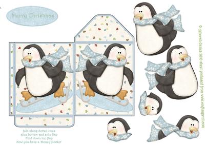 Skating Penguin Money-voucher Pocket