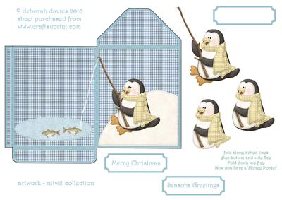 Fishing Penguin Money Pocket