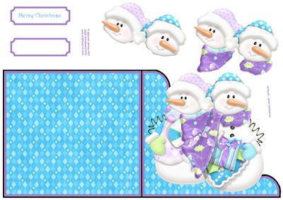 Snow Pals on Scalloped Edge Card