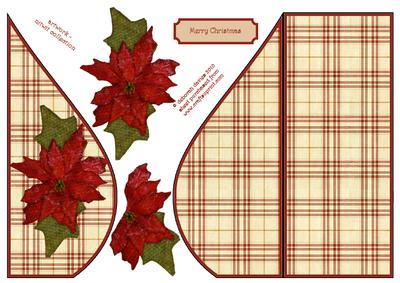 Poinsettia Teardrop Card