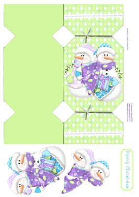 Snow Pals on a Green Cracker Card