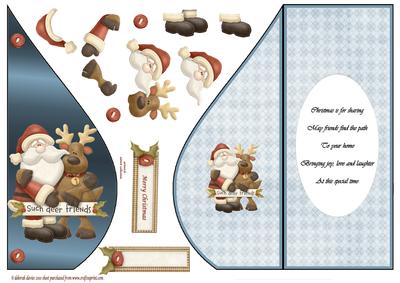 Santa & Friends Teardrop Card