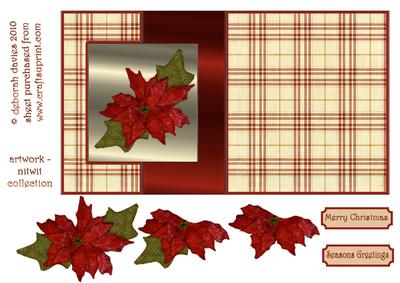 Poinsettia Foldback Card