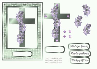Green Sympathy Cross Card
