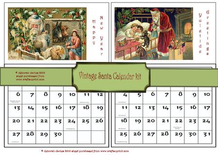 Vintage Santa Calendar