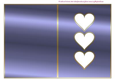 Light Blue Floral Heart Aperture Card