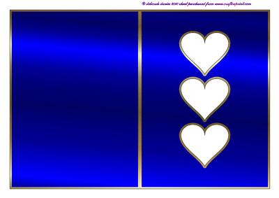Blue Floral Heart Aperture Card