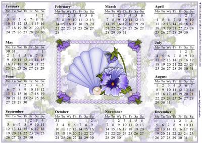 Pansy Wall Calendar