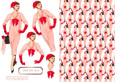 Pink Vintage Lady