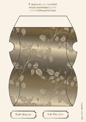 Taupe Embossed Pillow Box