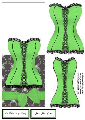 Green Valentines Corset Over the Top
