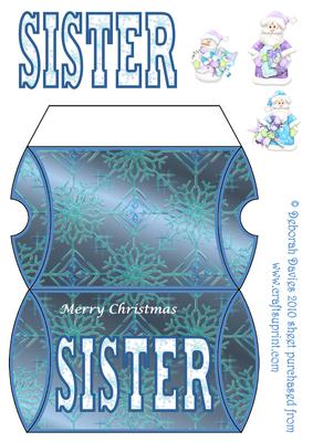 Merry Christmas Sister Pillow Box