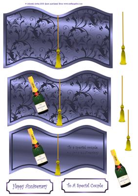 Blue Champagne Anniversary Booksheet