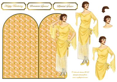 Lemon Delight Lady Shaped Card