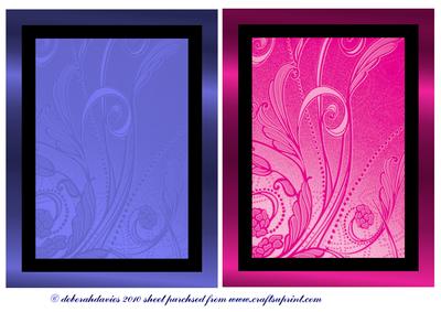 Blue & Cerise Fancy Cardfronts