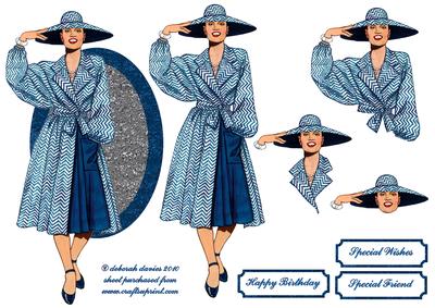 Teal Vintage Lady