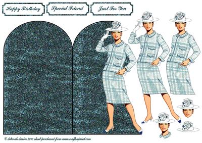 Aqua Lady Shaped Card