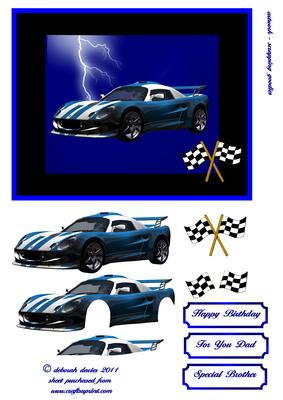 Blue Lightening Car