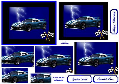 Blue Lightening Car Pyramage