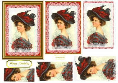 Framed Vintage Lady Pyramage