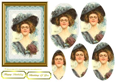 Framed Vintage Lady Pyramage 2