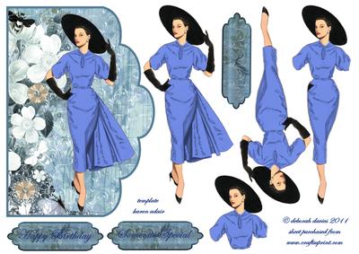 Blue Lady Scallop Edge Card