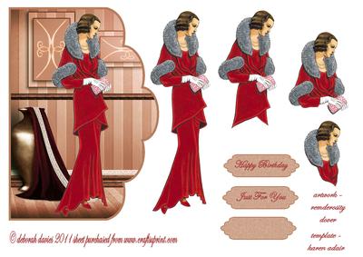 Red Elegance Scallop Edge Card