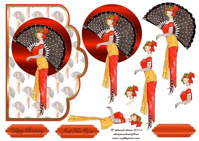 Fan Lady Scallop Edge Card