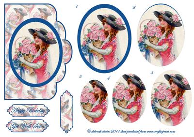 Vintage Cameo 2 Scallop Edge Card