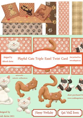 Playful Cats Triple Easel Twist Card Kit
