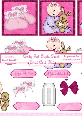 Baby Girl Triple Easel Twist Card