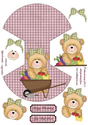 Garden Bear Over the Edge Wobble Card