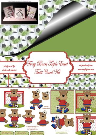 Footy Bears Triple Easel Twist Card Kit