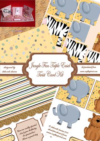 Jungle Fun Triple Easel Twist Card Kit