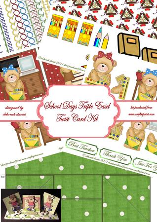 School Days Triple Easel Twist Card Kit