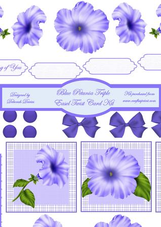 Blue Petunia Triple Easel Twist Card Kit