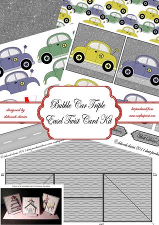 Bubble Car Triple Easel Twist Card Kit