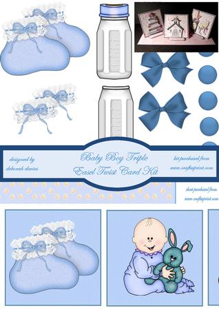Baby Boy Triple Easel Twist Card Kit