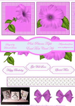 Pink Petunia Triple Easel Twist Card Kit